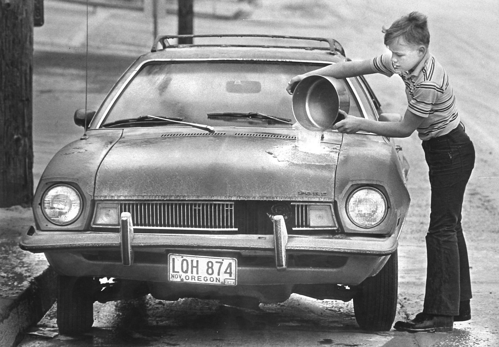 Washing ash off car